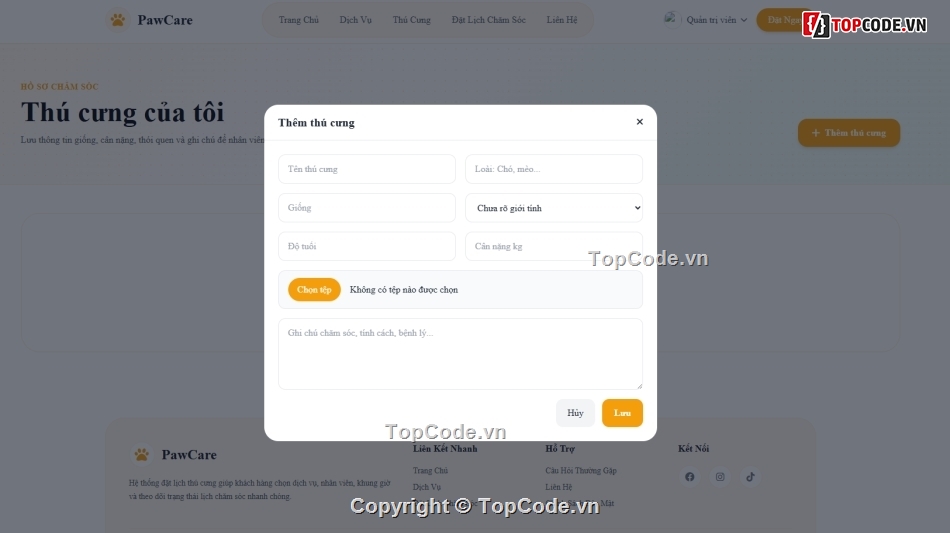 thú cưng,Web bán thú cưng,web thú cưng